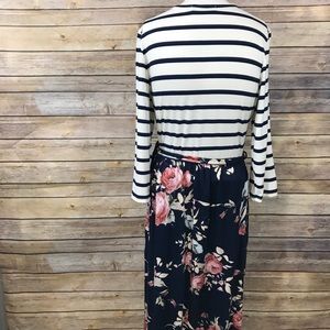 lux & co brooke 2fer knit maxi dress